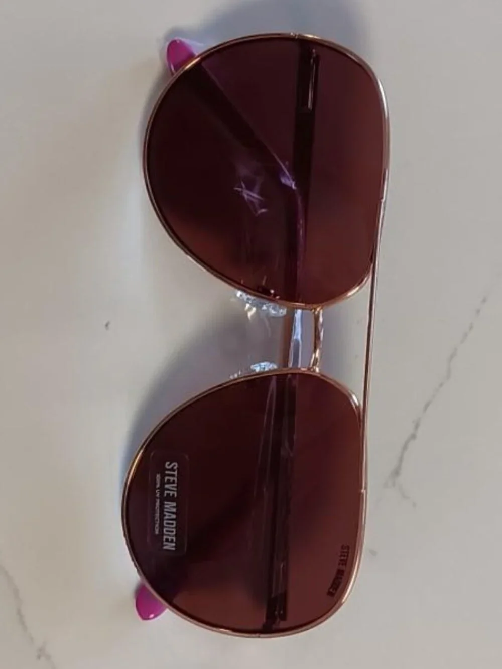 STEVE MADDEN Sunglasses Aviators Pink NEW